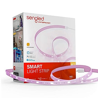 Sengled Smart Zigbee Multicolor Light Strip 2M 656ft Base Kit Hub Required Also Compatible with Alexa Google Assistant RGBW Extendable High Brightness 1400Lumens E1GG8E