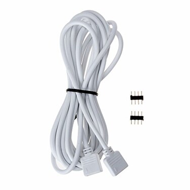 SUPERNIGHT 4 Pin RGB LED Strip Lights Extension Cable 5m 164ft for SMD 5050 and 3528 LEDs Strip to Strip or Strip to Controller