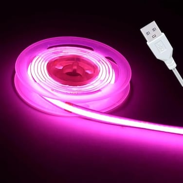 UVTaoYuan Short Led Strip Lights Pink 5V USB LED Lighting COB LED Strip Pink Flexible LED Tape Light Not Dimmable Small led for Display Cabinet Home DIY Lighting Room Decor TV Lights 328FT1M
