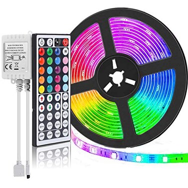 SUPERNIGHT LED Strip Lights 164FT SMD 5050 Waterproof 300LEDs RGB Flexible LED Light Strip Rope 44Key IR Remote Controller for Bedroom TV Backlight Christmas ValentinesNot Include Power Adapter