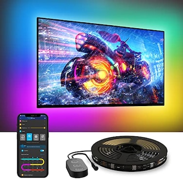 Govee TV LED Backlight RGBIC Smart LED Strip Lights for 5565 Inch TVs Bluetooth and WiFi APP Control Works with Alexa Google Assistant Music Sync 99 Scene Modes Adapter