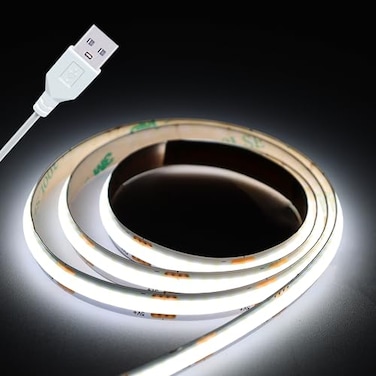 UVTaoYuan Led Strip Lights 5V USB LED Lighting COB Short LED Strip Light White Flexible Not Dimmable led Light for Display Cabinet Living RoomDIY Home COB Lighting Decor tv Lights 328FT 6500K