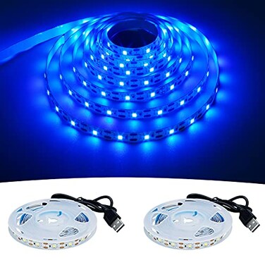 KXZM 5V USB Blue 460465nm LED Strip Light USB Powered 1312ft4M 240LEDs Flexible SMD2835 High Brightness NoWaterproof IP20 LED Tape Lights2pcs x 66ft