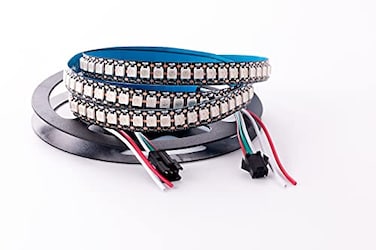 ADRESUNO WS2812B LED Strip Individual Addressable Light SMD 5050 144Pixels RGB Pixel Strip DC5V 32FT 144LEDS NonWaterproof Black PCB