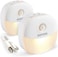 AUVON Rechargeable Battery Night Light Mini with Motion Sensor Warm White LED StickOn Closet Light with Dusk to Dawn Sensor Adjustable Brightness for Wall Stairs Hallway Cabinet 2 Pack