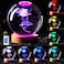Conalisk 3D Rose Crystal Ball Lamp315 inch Crystal Ball Night Light with Wooden Base16 Colors Changing LightDimmable Remote ControlRose Flower Desk lamp G