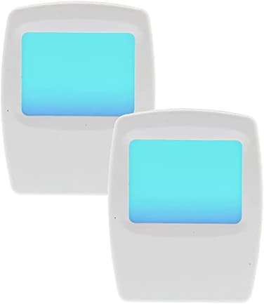 AMERELLE Amerelle AlwaysOn Blue Night Light 2 Pack 71282 Plug In LED Night Lights Soft Night Light with Cool Blue Glow An Ideal Bathroom Toilet Night Light or Nursery Night Light