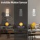 Dawnrise Night Lights Plug into Wall Invisible Motion Sensor Night Light Soft Warm or Cool White Selectable Brightness Adjustable LED Night Lights for Bedroom Bathroom Stairs Hallway 2PK