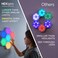 Emberela HEXlights Sensory Lights for Kids 7pk Touch Hexagon Lights Remote Controlled AutismFriendly Tap Tap Wall LED Panels for Sensory Room Table Stand Included