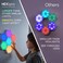 Emberela HEXlights Sensory Lights for Kids 7pk Touch Hexagon Lights Remote Controlled AutismFriendly Tap Tap Wall LED Panels for Sensory Room Table Stand Included