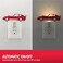 Energizer Race Car Night Light Light Sensing LED Soft White 3000K Red Nightlight for Bedroom Bathroom Nursery Hallway Kitchen 1pk 82404