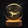 Flexzion 3D Whale Crystal Ball Night Light LED Light Hologram Glass Lamp with Solid Wood Base USB Powered Crystal Ball Lamp with Adjustable Brightness for Home Decor Display Gift 24inch60mm