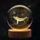 Flexzion 3D Whale Crystal Ball Night Light LED Light Hologram Glass Lamp with Solid Wood Base USB Powered Crystal Ball Lamp with Adjustable Brightness for Home Decor Display Gift 24inch60mm