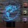 Jinnwell 3D Fishing Fish Night Light Lamp Illusion Night Light 7 Color Changing Touch Switch Table Desk Decoration Lamps Gift Acrylic Flat ABS Base USB Cable Toy