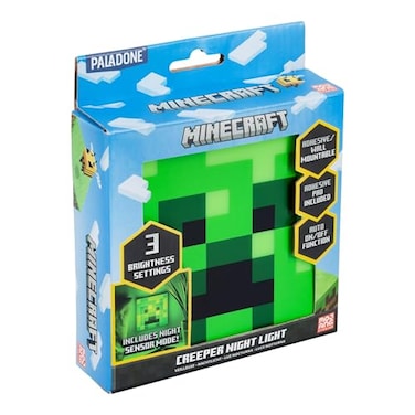 Paladone Minecraft Creeper Night Light Night Sensor Function Portable Adhesive Backing for Wall Placement Officially Licensed Gift and Bedroom Decor for Minecraft Fans