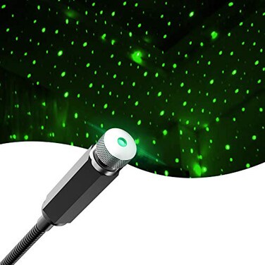 ROLEES Star Projector Night Light Adjustable Romantic Galaxy Flexible USB Interior Car Lights Portable Night Lamp Decorations for Ceiling Bedroom Party and More Green