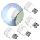 Linwnil USB Lights by Night Mini LED Bulb Plugin Warm White Compact Ideal for Bedroom Bathroom Nursery Hallway Kitchen Car USB Atmosphere Light Cold Light 4