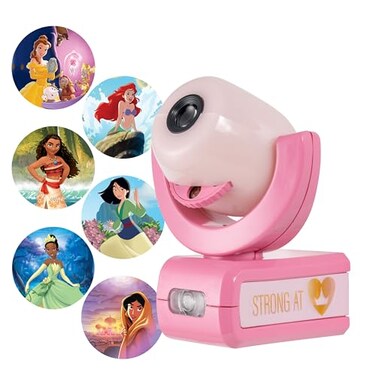 Projectables Disney Princess LED Kids Night Light Projector PlugIn DusktoDawn Sensor Belle Jasmine Ariel Moana Tiana Mulan Pink 11738