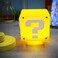 Rehenbsem Super Bro Question Block Night LightQuestion Mark Block Decorate Table Lamp with USB Power Cable Yellow LED Night Lamp Box with Games Gold Coin Sound Effects Party Gift