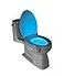 Wally's LightBowl LightBowl Toilet LED Nightlight By Wallys Motion Activated Fits Any Toilet 8 Colors in One Light
