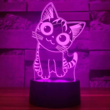 i-CHONY iCHONY Cat Night Light Cat Gifts 3D Optical Illusion Lamp 7 Colors