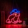 Haimococl Frog Neon Sign for Wall Dcor Dimmable LED Cowboy Neon Sign USB Powered Signs Light DecorPinkBlue