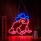 Haimococl Frog Neon Sign for Wall Dcor Dimmable LED Cowboy Neon Sign USB Powered Signs Light DecorPinkBlue