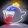 JOSEBRU Neon Sign King Boo The Ghost Face LED Neon Light Mario Lamp Acrylic Sign for Game Room Decor Gaming Light Accessory Gifts for Boy Room Decor White