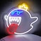JOSEBRU Neon Sign King Boo The Ghost Face LED Neon Light Mario Lamp Acrylic Sign for Game Room Decor Gaming Light Accessory Gifts for Boy Room Decor White