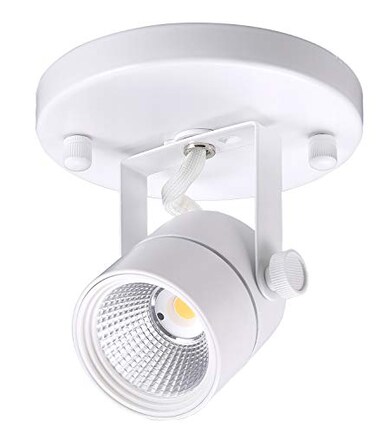 CLOUDY BAY LED Flush Mount Ceiling Spot LightCRI90 8W 600lm 3000K Warm White DimmableAdjustable Tilt Angle Ceiling Light FixtureWhite Finish
