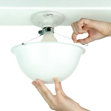 EZ Shade Ceiling Light Cover Helps Cover Exposed Light Bulbs in The Ceiling 1 Pack
