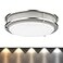 DYMOND LED Ceiling Light Flush Mount Dimmable Adjustable Lighting from Warm White to Daylight 2700K 3000K 3500K 4000K 5000K 5 in 1 Selectable CCT Brushed Nickel 10 Inch