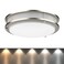 DYMOND LED Ceiling Light Flush Mount Dimmable Adjustable Lighting from Warm White to Daylight 2700K 3000K 3500K 4000K 5000K 5 in 1 Selectable CCT Brushed Nickel 10 Inch