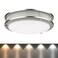 DYMOND LED Ceiling Light Flush Mount Dimmable Adjustable Lighting from Warm White to Daylight 2700K 3000K 3500K 4000K 5000K 5 in 1 Selectable CCT Brushed Nickel 10 Inch