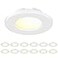 JULLISON 4 Inch LED Mini Surface Mount Light Recessed Trim Small Flush Mount Ceiling Light for Hallway Bathroom Kitchen 120V 60W Replacement 5CCT Selectable ETL Wet Rated White12 Packs