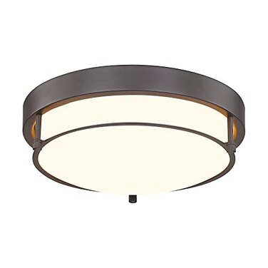 Cargifak 12 inch Flush Mount Ceiling Light 2Light Close to Ceiling Light Fixtures with Oil Rubbed Bronze Finish for Bathroom Bedroom Kitchen Hallway 4822ORB