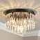 AGV LIGHTING Crystal Ceiling Light Fixture Modern Semi Flush Ceiling Light D12 x H8 E12 Base 3Lights Black Finish