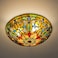 ARTZONE Tiffany Ceiling Lights 3Light 16 Inch Stained Glass Flush Mount Ceiling Light for Bedroom Dining Living Room Entryway Foyer