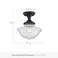 Design House VintageInspired Schoolhouse SemiFlush Mount Ceiling Light 9 in x 9 in x 10 in Matte Black Clear Seeded Glass Shade 587444