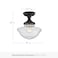 Design House VintageInspired Schoolhouse SemiFlush Mount Ceiling Light 9 in x 9 in x 10 in Matte Black Clear Seeded Glass Shade 587444