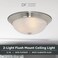 DESIGNERS FOUNTAIN Reedley 2Lights Flush Mount Ceiling Light 11 Inch Lighting Fixture for Kitchen Bedroom Bathroom and Hallway White Alabaster Glass Satin Platinum 1257SSPAL