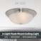 DESIGNERS FOUNTAIN Reedley 2Lights Flush Mount Ceiling Light 11 Inch Lighting Fixture for Kitchen Bedroom Bathroom and Hallway White Alabaster Glass Satin Platinum 1257SSPAL