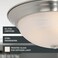 DESIGNERS FOUNTAIN Reedley 2Lights Flush Mount Ceiling Light 11 Inch Lighting Fixture for Kitchen Bedroom Bathroom and Hallway White Alabaster Glass Satin Platinum 1257SSPAL