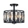 Giiland Modern Crystal Semi Flush Mount Ceiling Light Black Close to Ceiling Light Fixtures3Light Ceiling Light for Dining Room Bedroom Kitchen Island Hallway Entryway