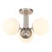 Hanaloa 3 Light Semi Flush Mount Ceiling Light Fixture Brushed Nickel Modern Globe Chandelier Sputnik Farmhouse Lighting for Kitchen Bedroom Bathroom Living Room Corridor Laundry Room Bar