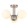 Hanaloa 3 Light Semi Flush Mount Ceiling Light Fixture Brushed Nickel Modern Globe Chandelier Sputnik Farmhouse Lighting for Kitchen Bedroom Bathroom Living Room Corridor Laundry Room Bar