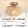 OYKYOHEI Semi Flush Mount Ceiling Light Fixture 11 Vintage Gold Hallway Lights Fixture Ceiling with Amber Glass for Kitchen Hallway Bathroom and Entry WayCompatible with E26 Light Bulb