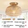 OYKYOHEI Semi Flush Mount Ceiling Light Fixture 11 Vintage Gold Hallway Lights Fixture Ceiling with Amber Glass for Kitchen Hallway Bathroom and Entry WayCompatible with E26 Light Bulb