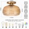 OYKYOHEI Semi Flush Mount Ceiling Light Fixture 11 Vintage Gold Hallway Lights Fixture Ceiling with Amber Glass for Kitchen Hallway Bathroom and Entry WayCompatible with E26 Light Bulb