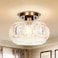 OYKYOHEI Semi Flush Mount Ceiling Light Globe Glass Ceiling Light Fixture Antique Bronze Modern Lighting for Hallway Bedroom Entryway Kitchen Porch Bulb Not Included